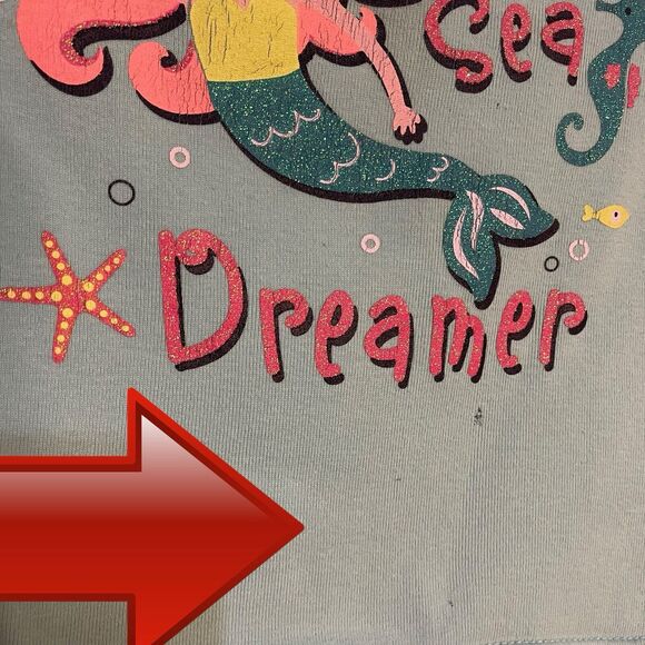 Deep Sea Dreamer Graphic Print T-Shirt Toddler Girl 4T Blue Sleepwear Top FLAWED - Picture 7 of 8